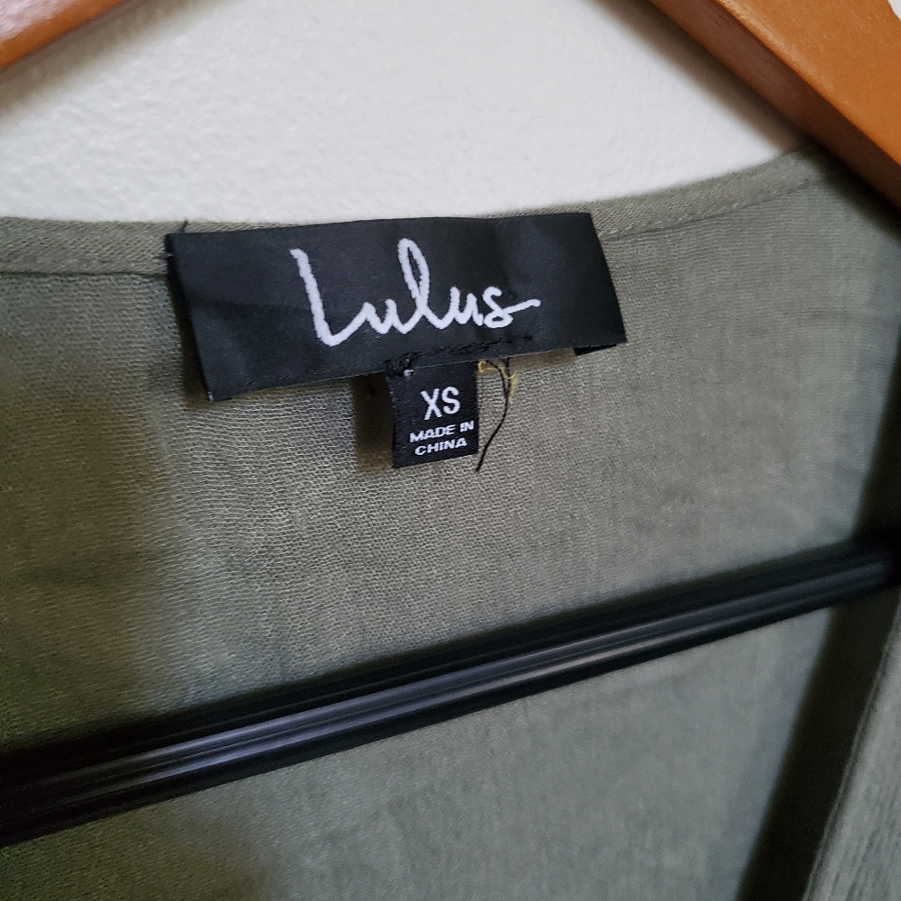 🚫SOLD🚫Lulu's Much Obliged Olive Green Wrap Maxi Dress - Picture 8 of 8